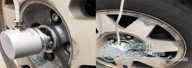 圖為編碼器測量汽車車輪轉(zhuǎn)速的應(yīng)用照片 圖為編碼器測量汽車車輪轉(zhuǎn)速的應(yīng)用照片